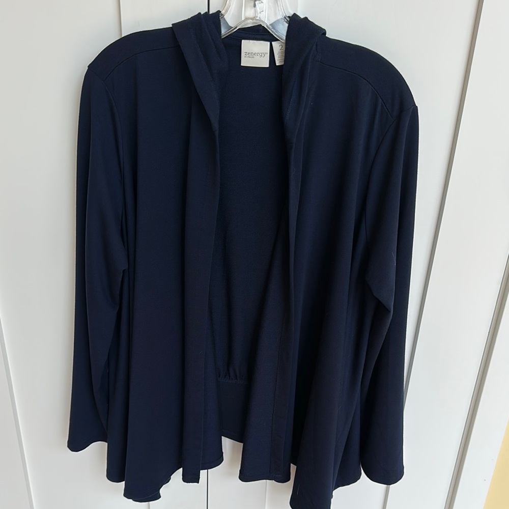Chico's Navy Women's Jersey Knit Jacket Size M